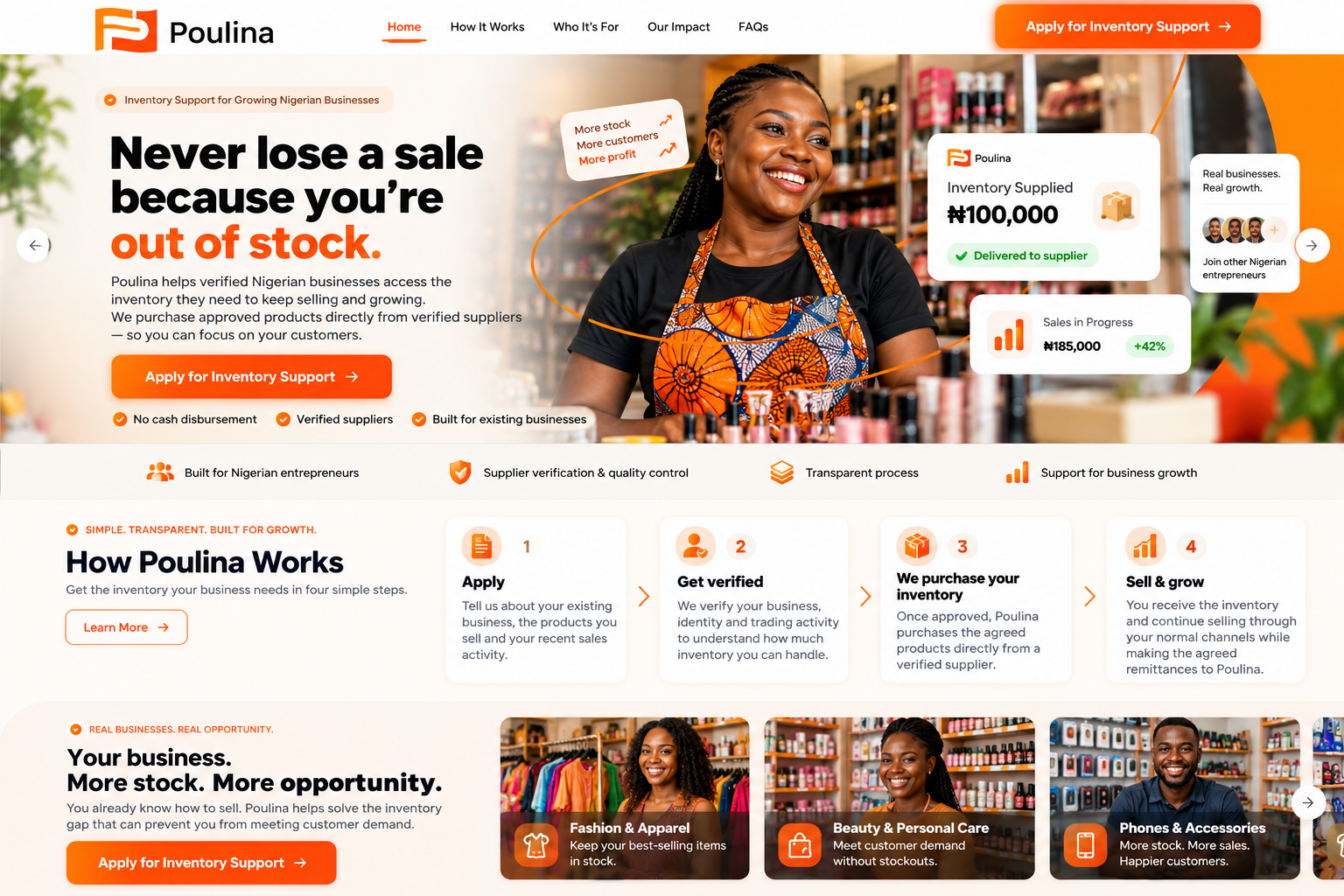 Nigerian entrepreneur growing her retail business
